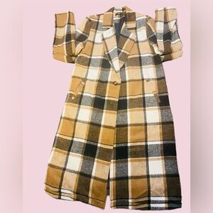661 SHEIN Plaid Coat - Sz.L P2P 21” L42” Lined